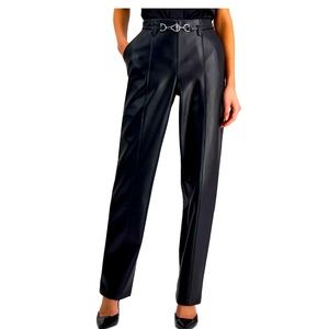 INC faux leather high waisted trouser